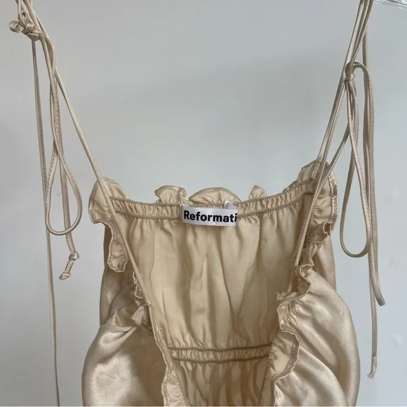 Reformation gold Viviana silk top, size S - Picture 3 of 3